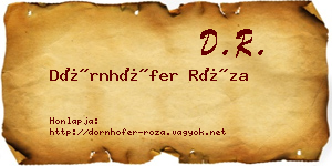 Dörnhöfer Róza névjegykártya
