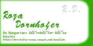 roza dornhofer business card